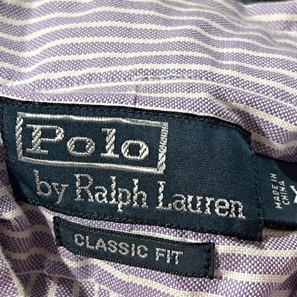 Polo Ralph Lauren Classic Fit Purple Long Sleeve Mens Button Down Shirt Classic - Picture 6 of 6